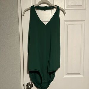 Green halter neck bodysuit, new with tags